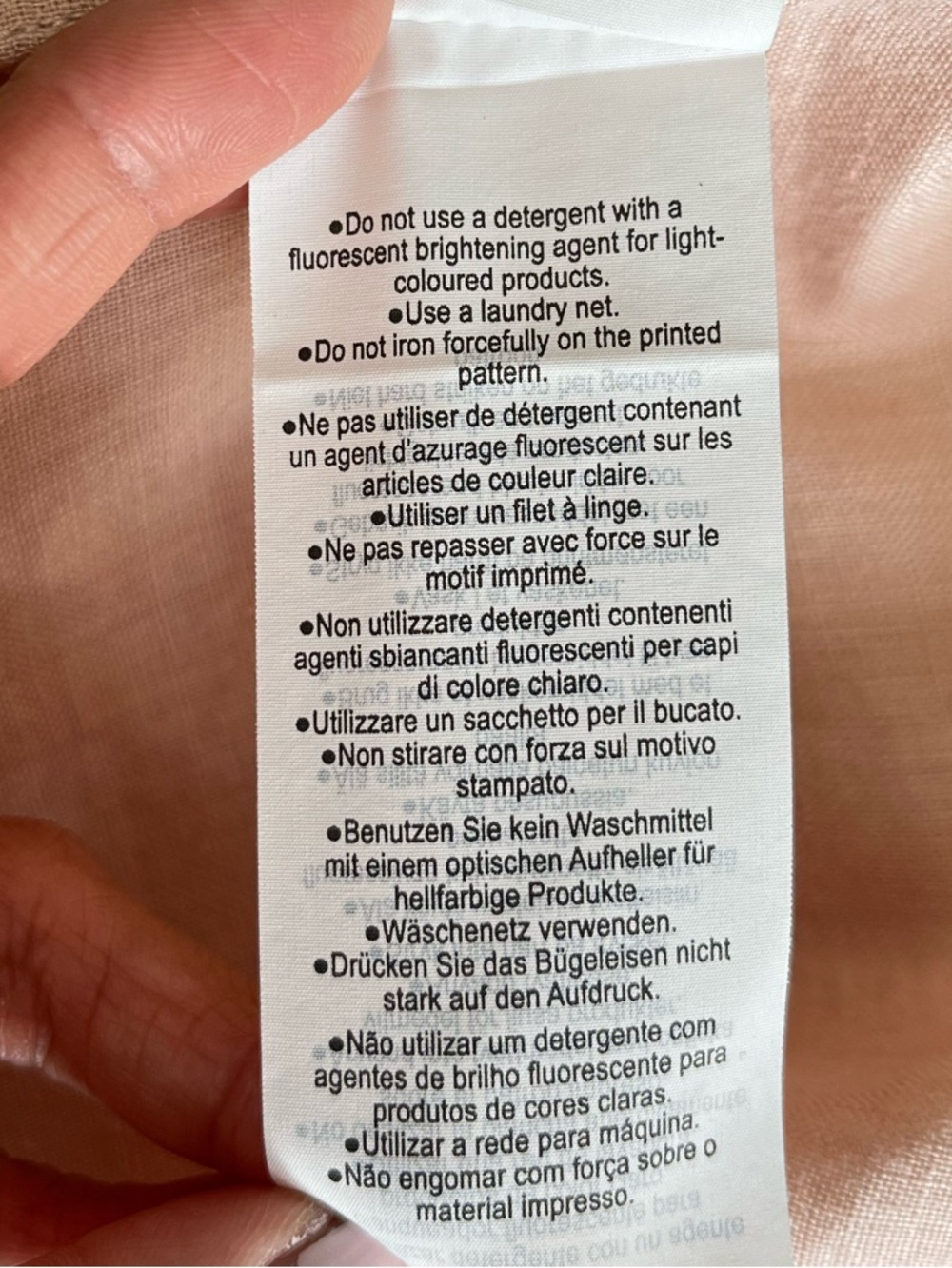 MUJI 100% Hemp Band Collar Tunic Peach Pink 7-Sleeve Shirt XL Coastal Grandma - Picture 13 of 14